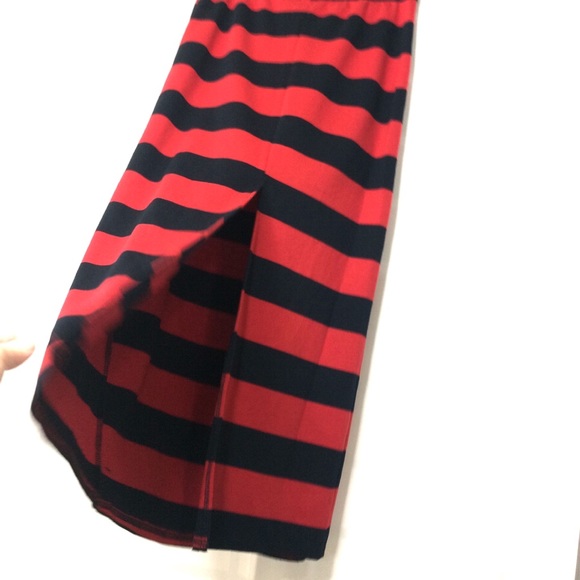 90’s Y2K Vintage Tommy Hilfiger maxi skirt with slit stripes color block Long - Picture 3 of 8